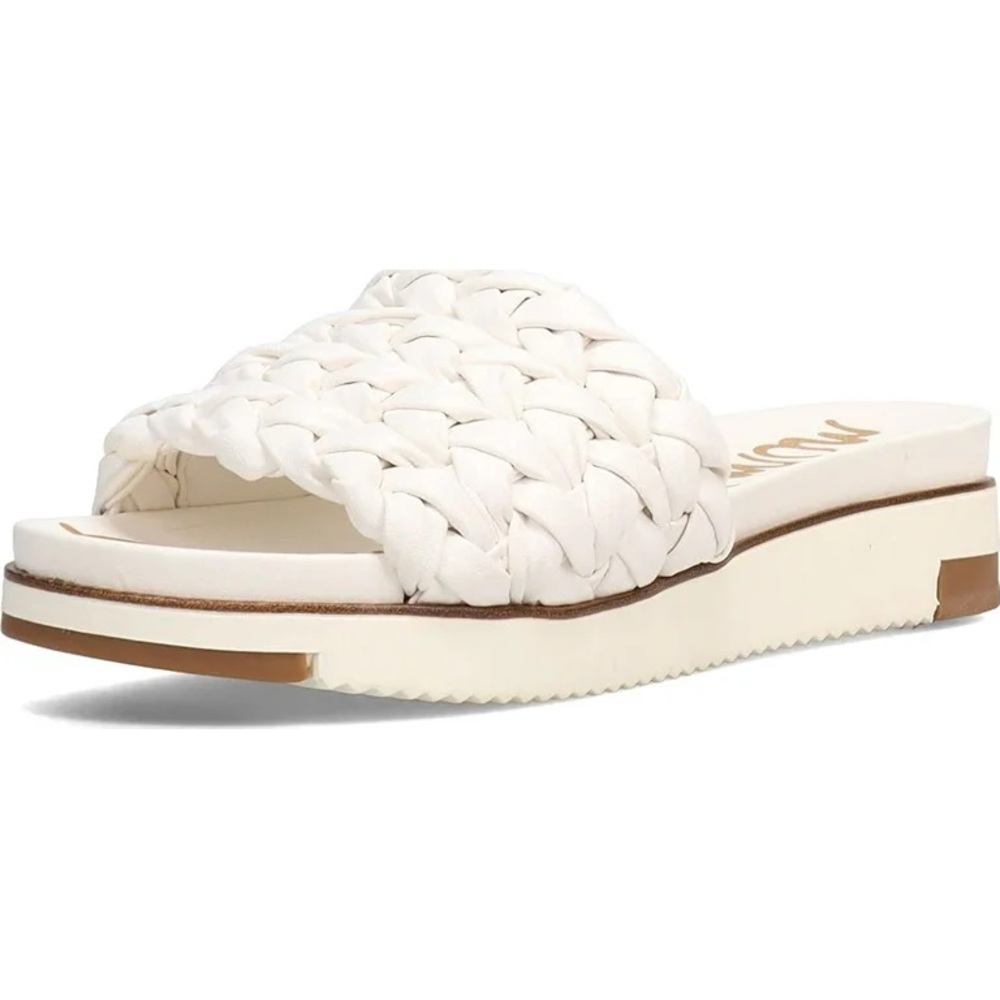 Sam Edelman size10 Ainslie Platform Slides White Braided Upper